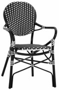 Πολυθρόνα Bamboo Look HM5793.02 56X63X96cm Black - White