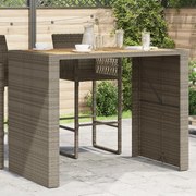 Τραπέζι Μπαρ Κήπου Επιφ. Ακακίας Γκρι 145x80x110εκ. Συνθ. Ρατάν 368699