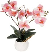 Τεχνητό Φυτό Σε Κασπώ Orchid 21075 30cm Pink GloboStar Πολυαιθυλένιο