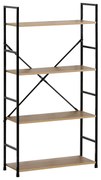 Ραφιέρα ArteLibre DARROW Με 4 Ράφια Δρυς/Μαύρο Μοριοσανίδα/Μέταλλο 58.6x23.5x112cm
