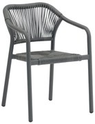 Καρέκλα LUCCI C6266.01 Σκούρο Γκρί Αλουμινίου με P.E. Rattan 58x56x79Υ εκ. 58x56x79 εκ.