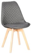 Καρέκλα Τραπεζαρίας Ξύλινη Bianca S Grey Ύφασμα 50x56x84εκ Το προϊόν πωλείται ως σετ 4 τεμαχιων