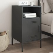 vidaXL Κομοδίνο Μαύρο 36x39x68 εκ. από Χάλυβα