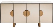 Μπουφές Lunar Όψη Μαρμάρου/Ξύλο Μπεζ 160x45x80εκ. - Μπεζ