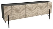 PARKE TV STAND ΜΑΥΡΟ ΦΥΣΙΚΟ ΜΕ PATTERN 160x43xH60cm - 05-0477