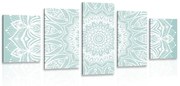 Εικόνα 5 μερών Αρμονία Mandala σε μπλε φόντο - 100x50
