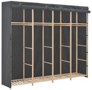 vidaXL Ντουλάπα Γκρι 200 x 40 x 170 εκ. Υφασμάτινη