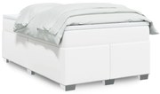 vidaXL Κρεβάτι Boxspring με Στρώμα Λευκό 120x190εκ.από Συνθετικό Δέρμα