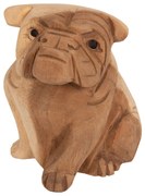 Επιτραπέζιο Διακοσμητικό Dozer Bulldog Ξύλο Suar σε Φυσικό Χρώμα 9x8x12 Υ Εκ.
