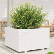vidaXL Ζαρντινιέρα Κήπου Λευκή 80x80x49,5 εκ. από Μασίφ Ξύλο Πεύκου