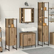 vidaXL Σετ Επίπλων Μπάνιου με ράφι 4 pcs Καφέ 33 x 33 x 185.5 εκ
