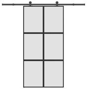 vidaXL Συρόμενη πόρτα με σετ υλικού 102,5x205 cm από γυαλί&Αλουμίνιο