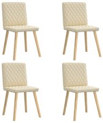 vidaXL Καρέκλες Τραπεζαρίας 4 τεμ. Κρεμ Υφασμάτινες