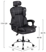 ΚΑΡΕΚΛΑ ΓΡΑΦΕΙΟΥ OCTAVIUS  ΜΑΥΡΟ PVC &amp; NYLON-ΜΕΤΑΛ.ΧΡΩΜΙΟ ΒΑΣΗ 52x55x128Υεκ