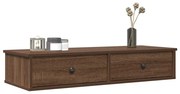 Ράφι τοίχου με συρτάρια καφέ δρυς 100x37,5x19 cm Ξύλο μηχανής - Καφέ