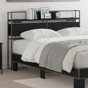 vidaXL Κεφαλάρι Αποθήκης με ράφι Μαύρη δρυς 120 cm Επεξεργασμένο ξύλο