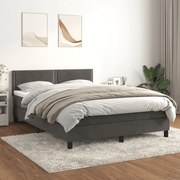 ΚΡΕΒΑΤΙ BOXSPRING ΜΕ ΣΤΡΩΜΑ ΣΚΟΥΡΟ ΓΚΡΙ 140X190 ΕΚ. ΒΕΛΟΥΔΙΝΟ 3141240