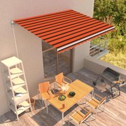vidaXL Τέντα Συρόμενη Χειροκίνητη Πορτοκαλί / Καφέ 400 x 300 εκ.