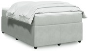 vidaXL Κρεβάτι Boxspring με Στρώμα Ανοιχτό Γκρι 120x200 εκ. Βελούδινο