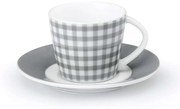 Φλυτζάνι Καφέ Με Πιατάκι Fino 15.103.17 120ml White-Grey Cryspo Trio Πορσελάνη