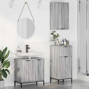 vidaXL Σετ Επίπλων Μπάνιου με ράφι 3 pcs Γκρι sonoma 39.5 x 36 x 88 εκ