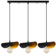 Φωτιστικό Οροφής - Ράγα Sivani 527ABY1823 80x17x106cm 3xE27 40W Black-Gold Opviq