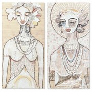 Καμβάς DKD Home Decor Τζίντζερ Καμβάς 60 x 3,7 x 120 cm