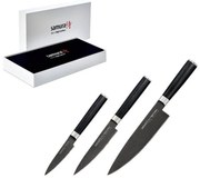 Μαχαίρια MO-V Stonewash SM-0220B Σε Κασετίνα (Σετ 3τμχ) Black Samura Ανοξείδωτο Ατσάλι