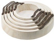 Artekko Paulownia Wood Δίσκος Διακοσμητικός Ξύλο Μέταλλο σε Φυσική Απόχρωση (35x35x9)cm Σετ/5 Artekko 45686