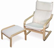 Καρέκλα Relax, Λευκή , Με Σκαμπό ,67/81/96 cm., Genomax