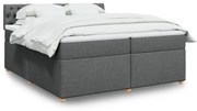 ΚΡΕΒΑΤΙ BOXSPRING ΜΕ ΣΤΡΩΜΑ ΣΚΟΥΡΟ ΓΚΡΙ 200X200 ΕΚ. ΥΦΑΣΜΑΤΙΝΟ 3289095