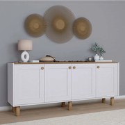 Μπουφές Bohemian 350MWD1511 180x40x75cm White-Oak Μοριοσανίδα, Μελαμίνη