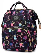 Τσάντα Πλάτης Μωρού B-409 Black-Multi Living Traveling Share Ύφασμα