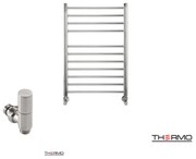 Thermo BELLAVIA Θερμαινόμενη πετσετοκρεμάστρα από ανοξείδωτο χάλυβα με υδραυλική λειτουργία, 75x50cm Inox Brushed