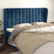 Κεφαλάρι με Πτερύγια Σκούρο Μπλε 183x23x118/128 εκ. Βελούδινο 3118454