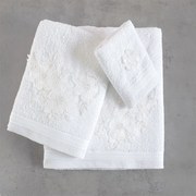 Πετσέτες Aragon (Σετ 3τμχ) White Ρυθμός Σετ Πετσέτες 80x150cm 100% Πενιέ Βαμβάκι