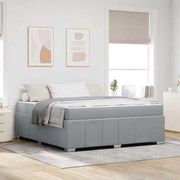 vidaXL Σκελετός Κρεβατιού με στρώμα Ανοιχτό γκρι 180 x 200 cm ύφασμα