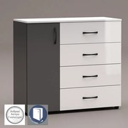 Μπουφές - συρταριέρα Talin 100x91x43cm Άσπρο Γυαλιστερό / Ανθρακί Γυαλιστερό -GRA007