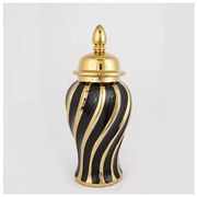Βάζο Κεραμικό Χρυσό &amp; Μαύρο 16x16x36.5cm 752-20033 Estheti-752-20033-Μαύρο-Χρυσό 752-20033
