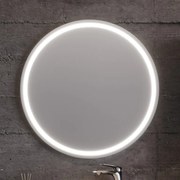 Καθρέφτης LED HOLE Φ80 Μπλε MDF 18mm Λάκα με περιμετρικό φωτισμό και αισθητήρα 3MHOL085BLS - 3MHOL085BLS