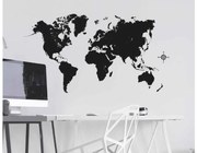 Αυτοκόλλητα Τοίχου Παγκόσμιος Χάρτης Black Map L 44214 Ango Dalber-44214-Μαύρο 44214