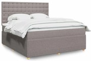 vidaXL Κρεβάτι Boxspring με Στρώμα Taupe 180x200 εκ. Υφασμάτινο