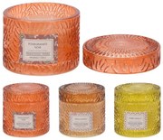 Αρωματικό Κερί Pampa CC5073980 Σε γυάλινο δοχείο με καπάκι, 9 x 8.5 cm, σε 3 επιλογές σχεδίου και αρώματος, reddish/pomegranate noir, yellow/amber van