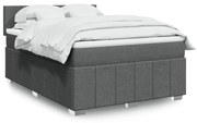 Κρεβάτι Boxspring με Στρώμα Σκούρο Γκρι 160x200 εκ Υφασμάτινο