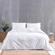 Σεντόνι Μονό 170X270 Βαμβακοσατέν Μεμονωμένο RYTHMOS Satin Stripes Λευκό