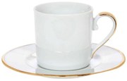 Φλυτζάνι Καφέ Elegance 24.001.17 G 120ml White-Gold Cryspo Trio Πορσελάνη