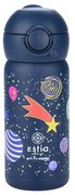 Θερμός Παιδικό Ανοξείδωτο Με Καλαμάκι Cosmic Voyagers 350ml-7x7x18εκ. Estia 01-23478
