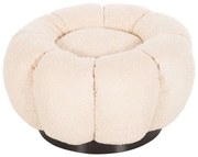Σκαμπό Στρογγυλό Kripp HM9602.06 Φ60x31cm Με Μεταλλική Βάση Και Μπουκλέ Ύφασμα Ecru Μέταλλο,Ύφασμα