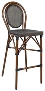 Σκαμπό μπαρ GIDEON Αλουμινίου Bamboo Look με Textline Καφέ 47x61x115 εκ. 47x61x115 εκ.