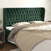 Κεφαλάρι με Πτερύγια Πράσινο 203x23x118/128 εκ. Βελούδινο 3118361